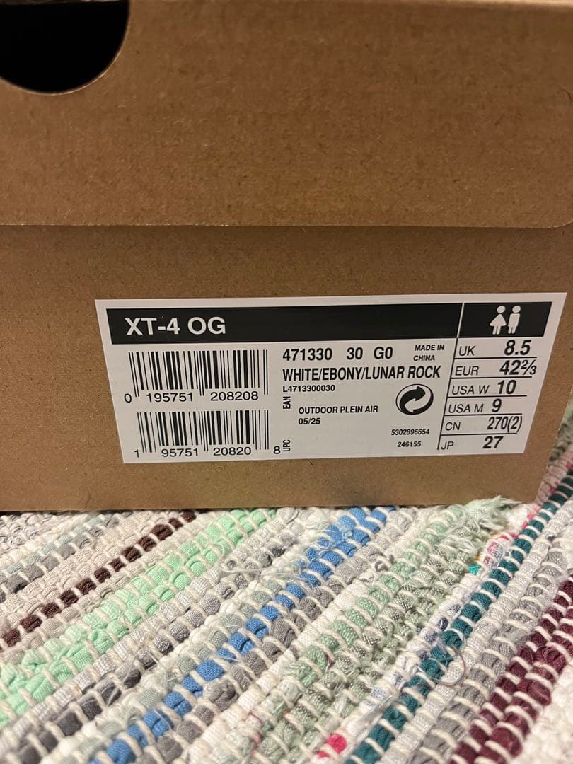 SALOMON XT-4 OG ホワイト　27cm