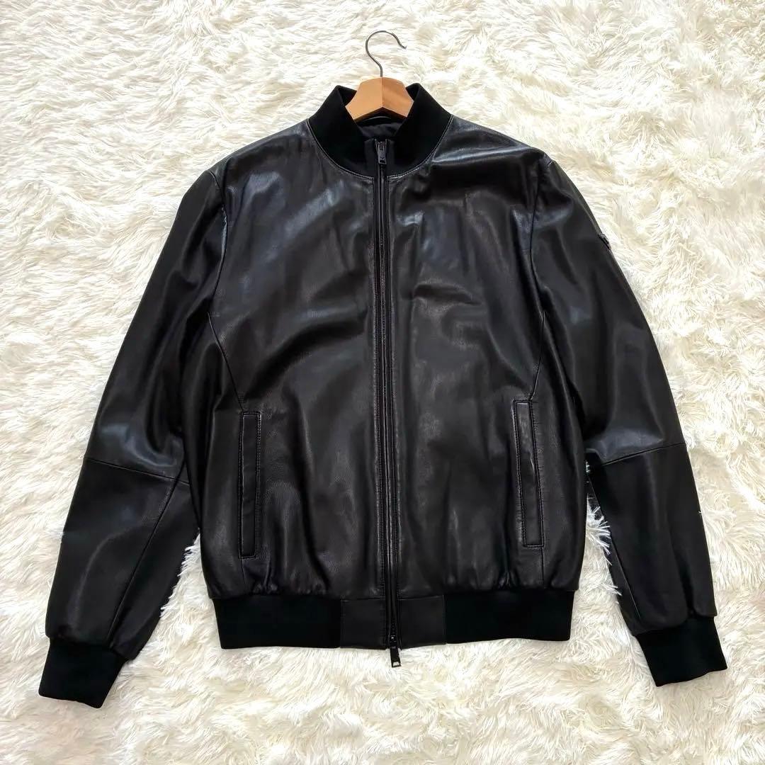 極美品 エンポリオアルマーニ 黒タグ レザージャケット 2WAY 現行品