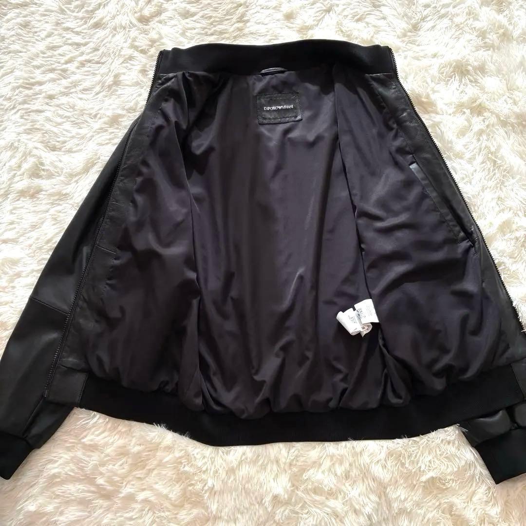 極美品 エンポリオアルマーニ 黒タグ レザージャケット 2WAY 現行品