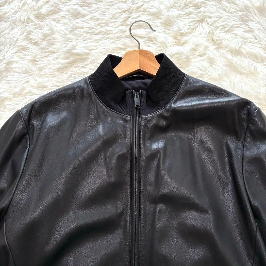 極美品 エンポリオアルマーニ 黒タグ レザージャケット 2WAY 現行品