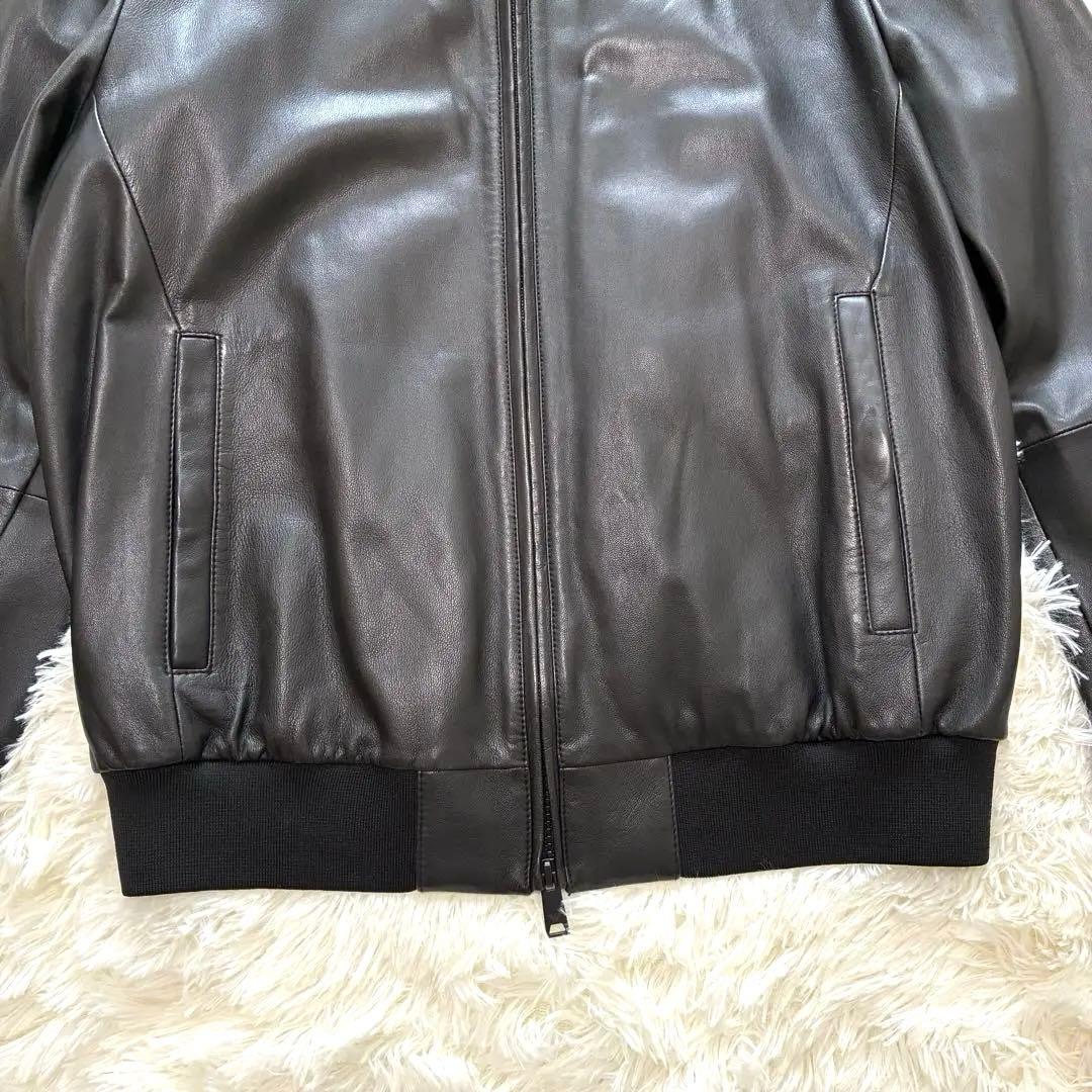極美品 エンポリオアルマーニ 黒タグ レザージャケット 2WAY 現行品
