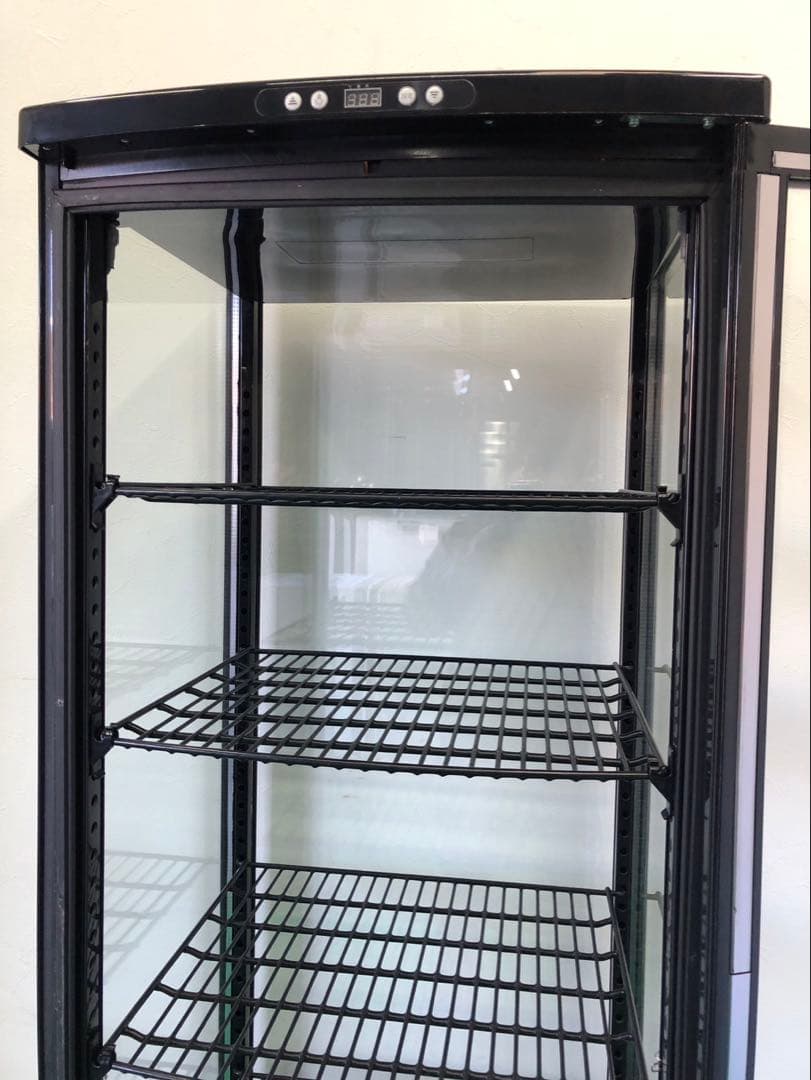 ☆地域限定送料無料☆工場整備品☆Hijiru 冷蔵ショーケース 黒 4面ガラス