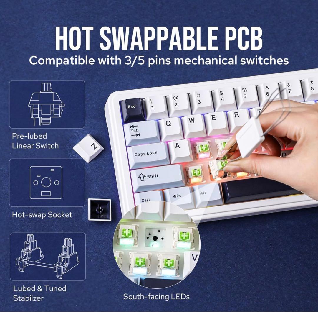 EPOMAKER x AULA F65 65%ワイヤレスメカニカルキーボード