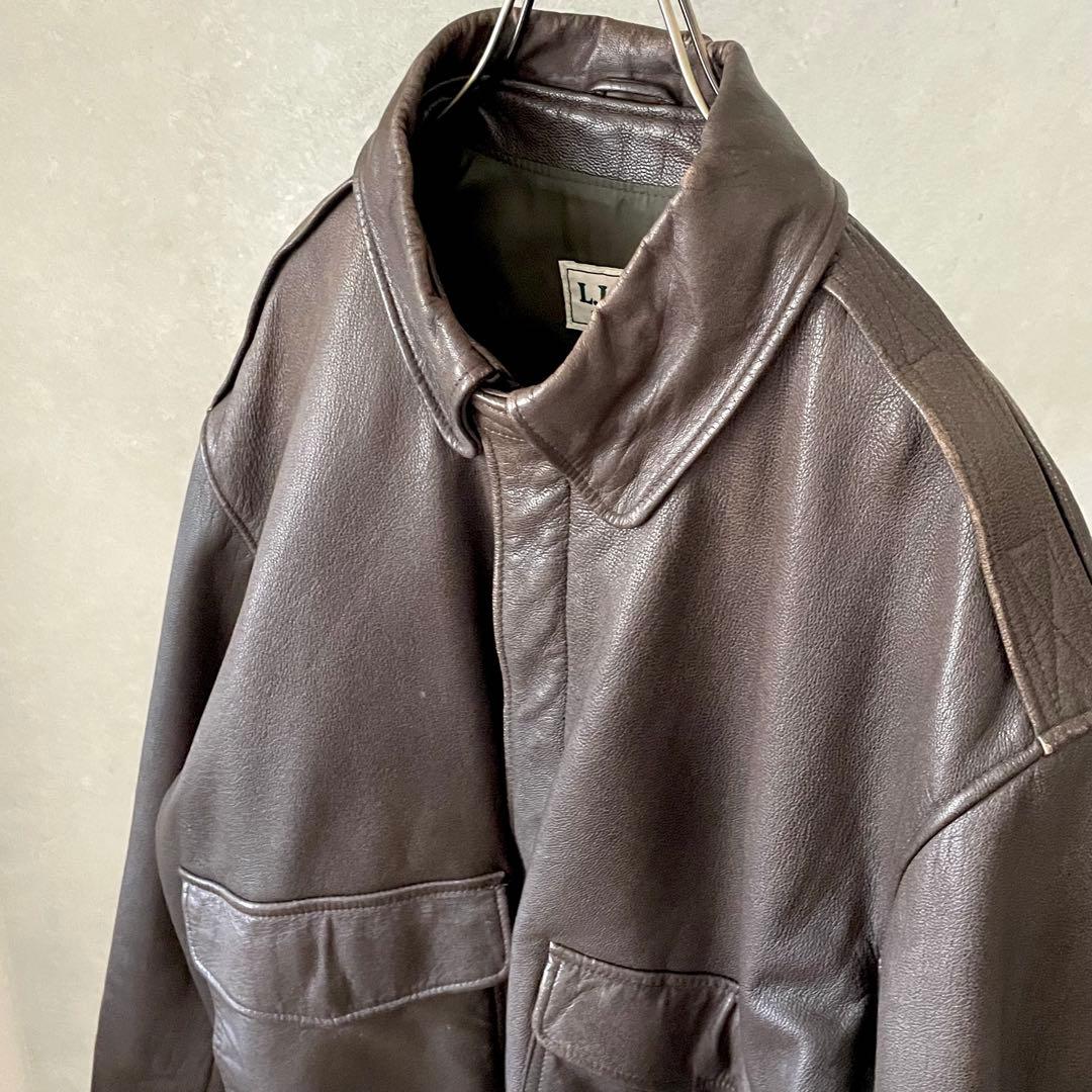 名作 80's L.L.Bean A-2 Leather Jacket L