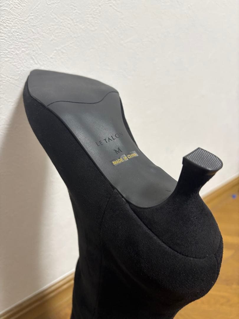 LE TALON スエードワイドシャフトロングブーツ