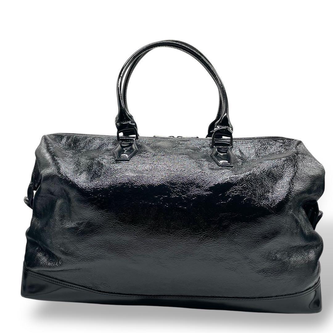 希少 ロンシャン レジェンド ドクターズバック パテント レザー ブラック