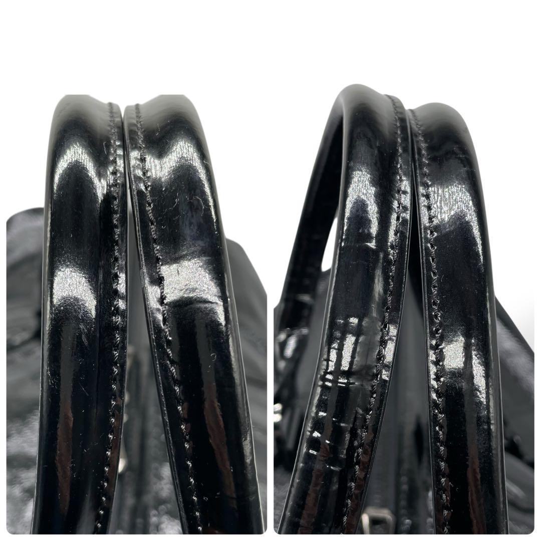 希少 ロンシャン レジェンド ドクターズバック パテント レザー ブラック