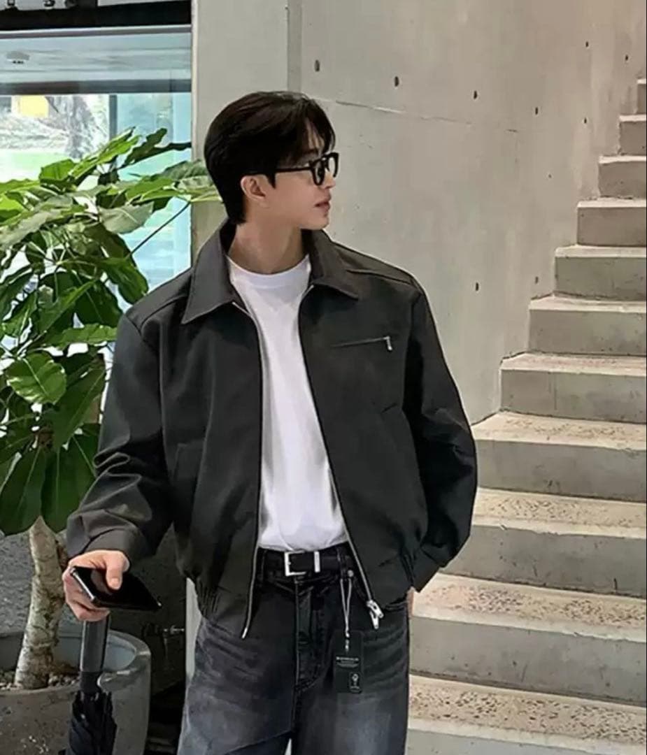 ORUN Leather coach jacket Mサイズ　ブラック新品