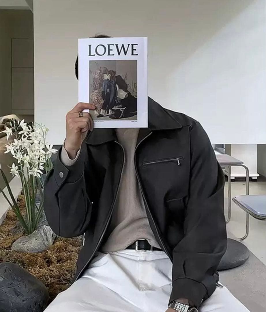 ORUN Leather coach jacket Mサイズ　ブラック新品