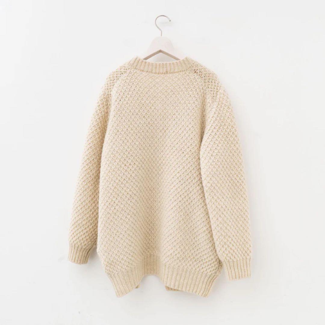 トップス ANSPINNEN / Crew neck Waffle Cardigan
