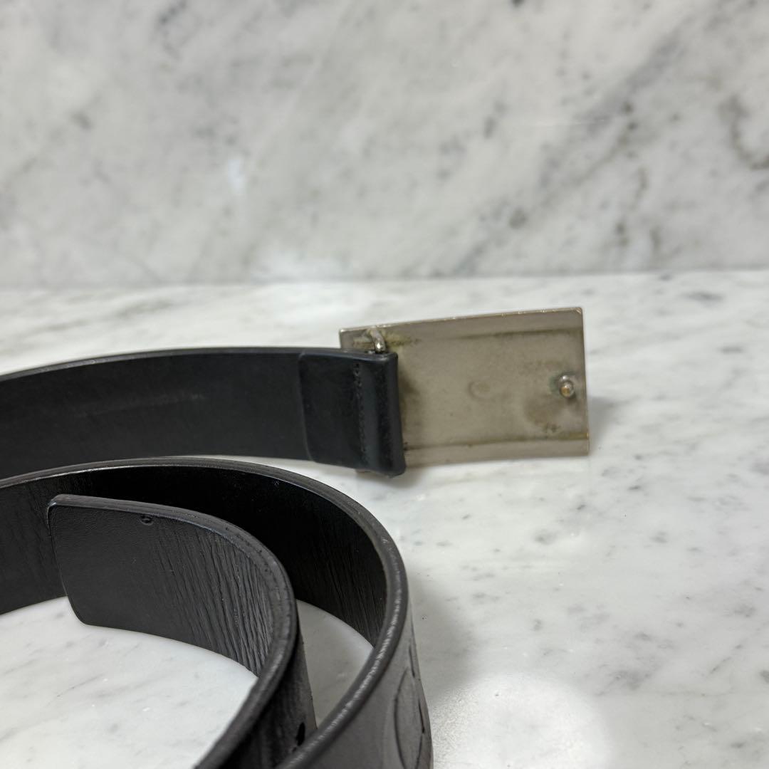 BURBERRY バーバリー ベルト 本革 レザー ブラック 黒 銀 ロゴ