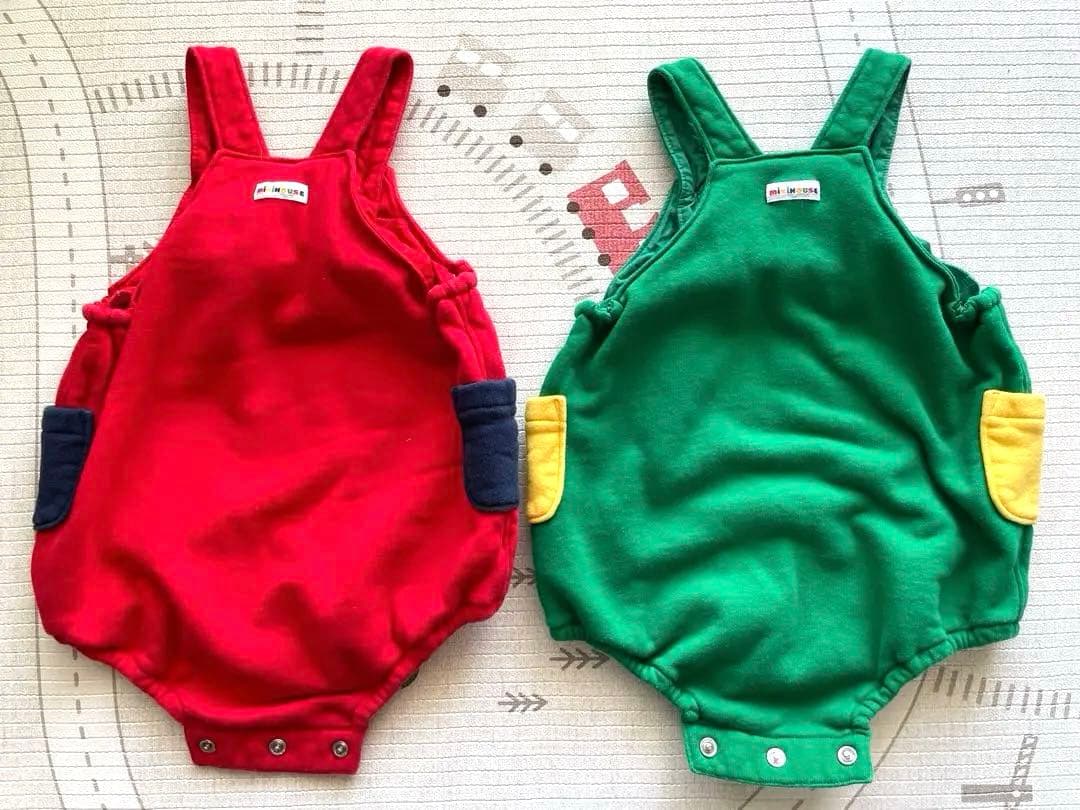 ミキハウス　ロンパース　ダルマオール　双子　2枚　セット　80 90