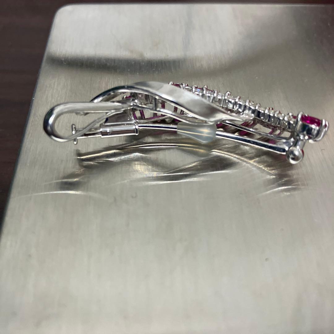 ルビー　ダイヤ　ブローチ