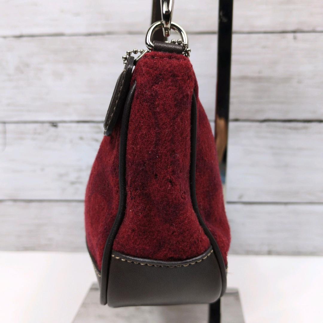 希少 COACH コーチ 7720 ワンハンド ハンドバッグ ポーチ ウール