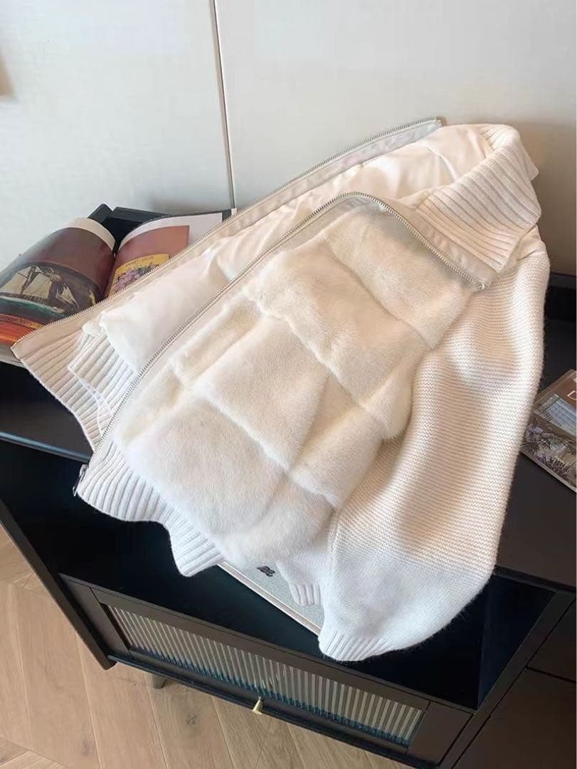 dholic同型　2WAYニットスリーブエコファーダウンジャンパー