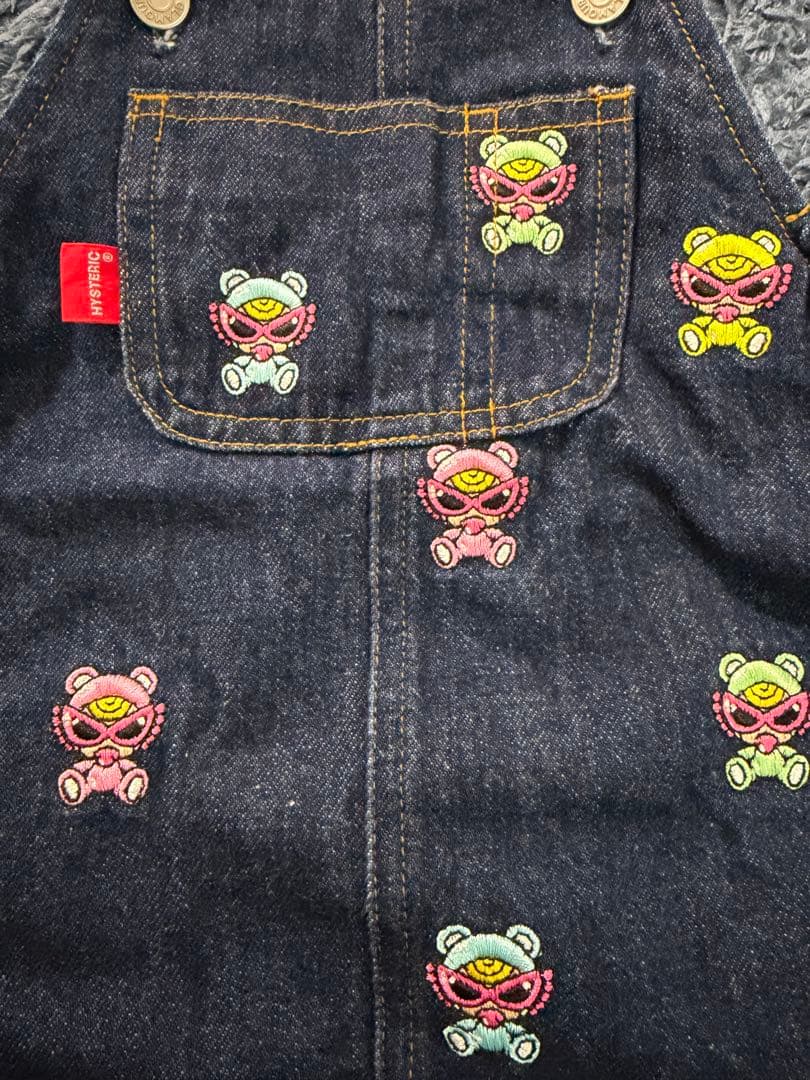 パ*ん様 極美品✨ヒスミニ デニム刺繍サロペット