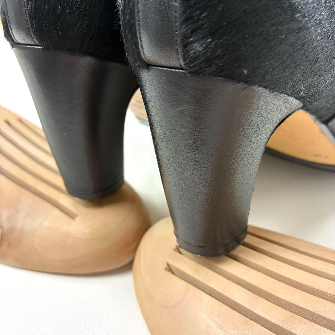 FABIO RUSCONI 毛付きレザー切替 ショート　ブーツ Vibram