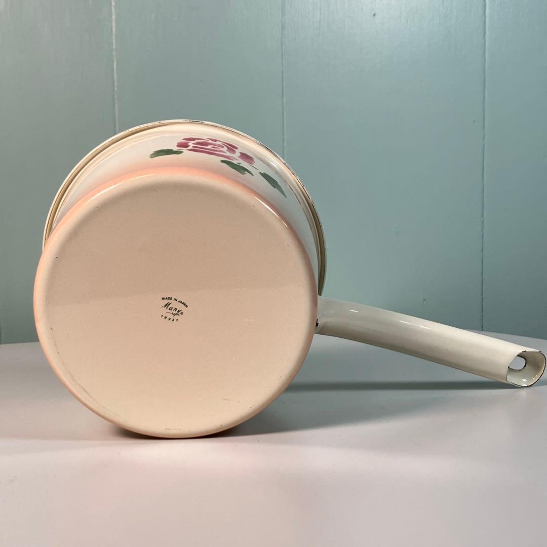 Many マニーローズ 16cm ホーロースープパン（ローズ）