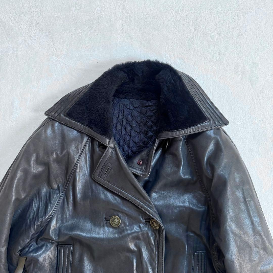 GIANNI VERSACE レザートレンチコート ダブル ロング丈　メデューサ