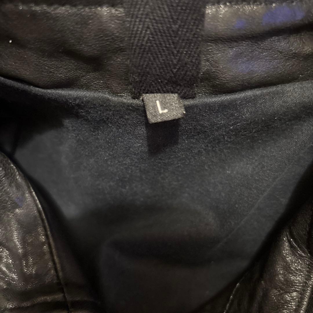 MUSHER 黒 レザージャケット　襟付きシングルライダース　タトラス