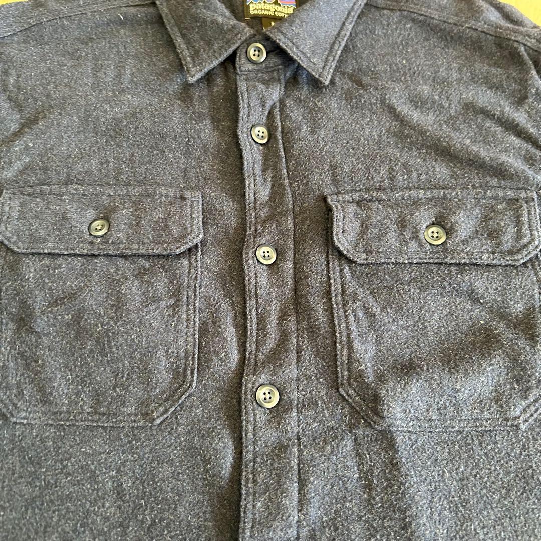 パタゴニア　オーガニックコットン　フランネルシャツ　Sサイズ　ネイビー