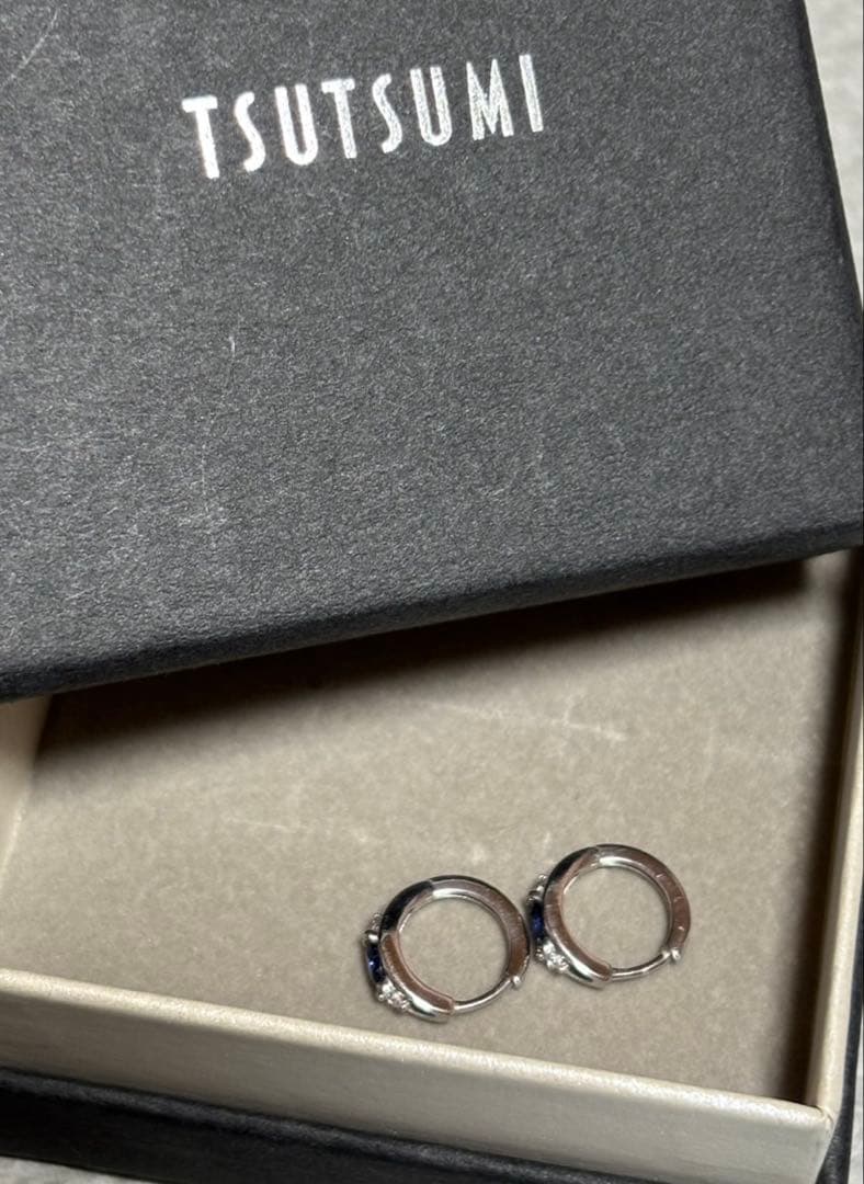 TSUTSUMI k10 サファイア ピアス 10金