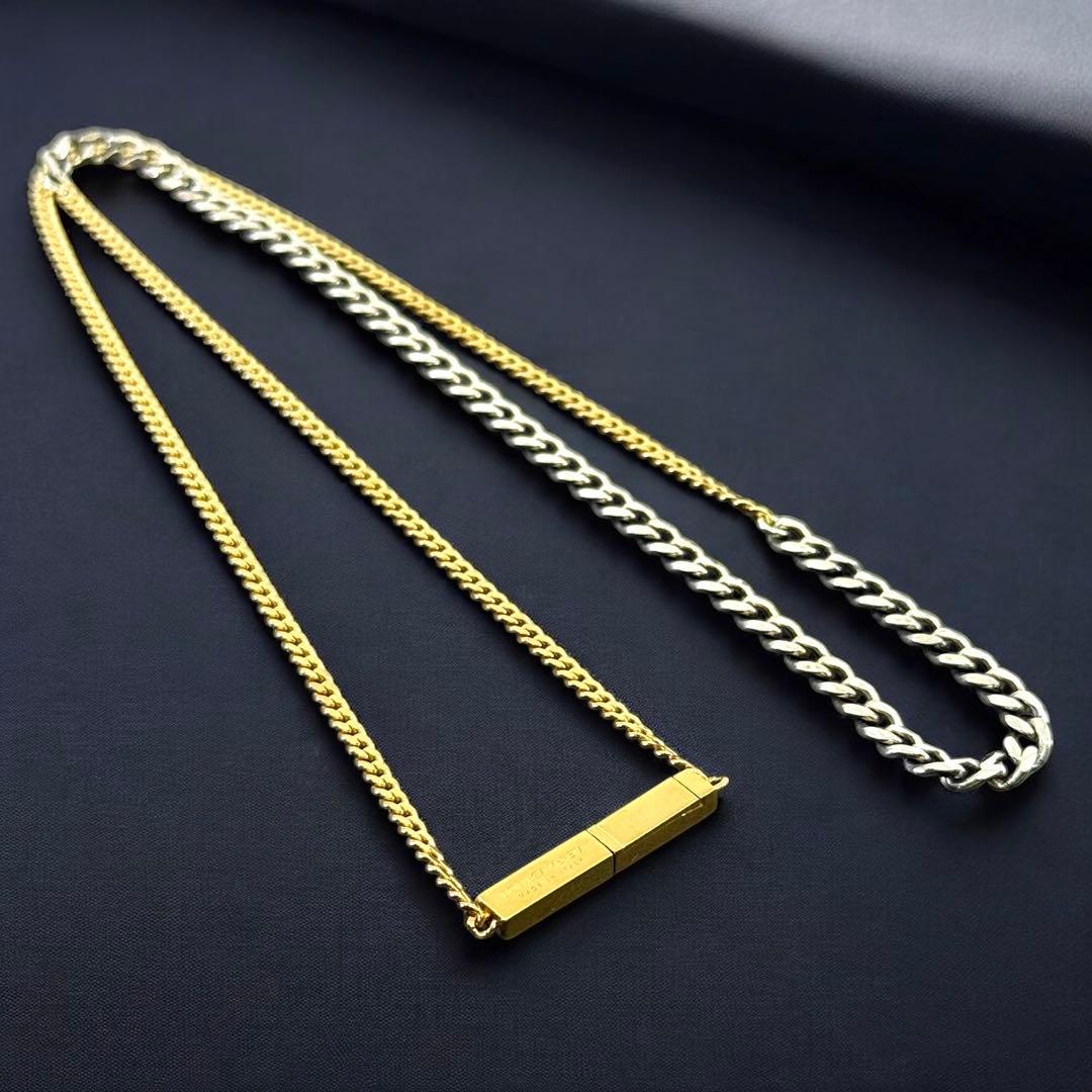 【美品】ボッテガヴェネタ　チェーン　プレート　ネックレス　バイカラー　ID