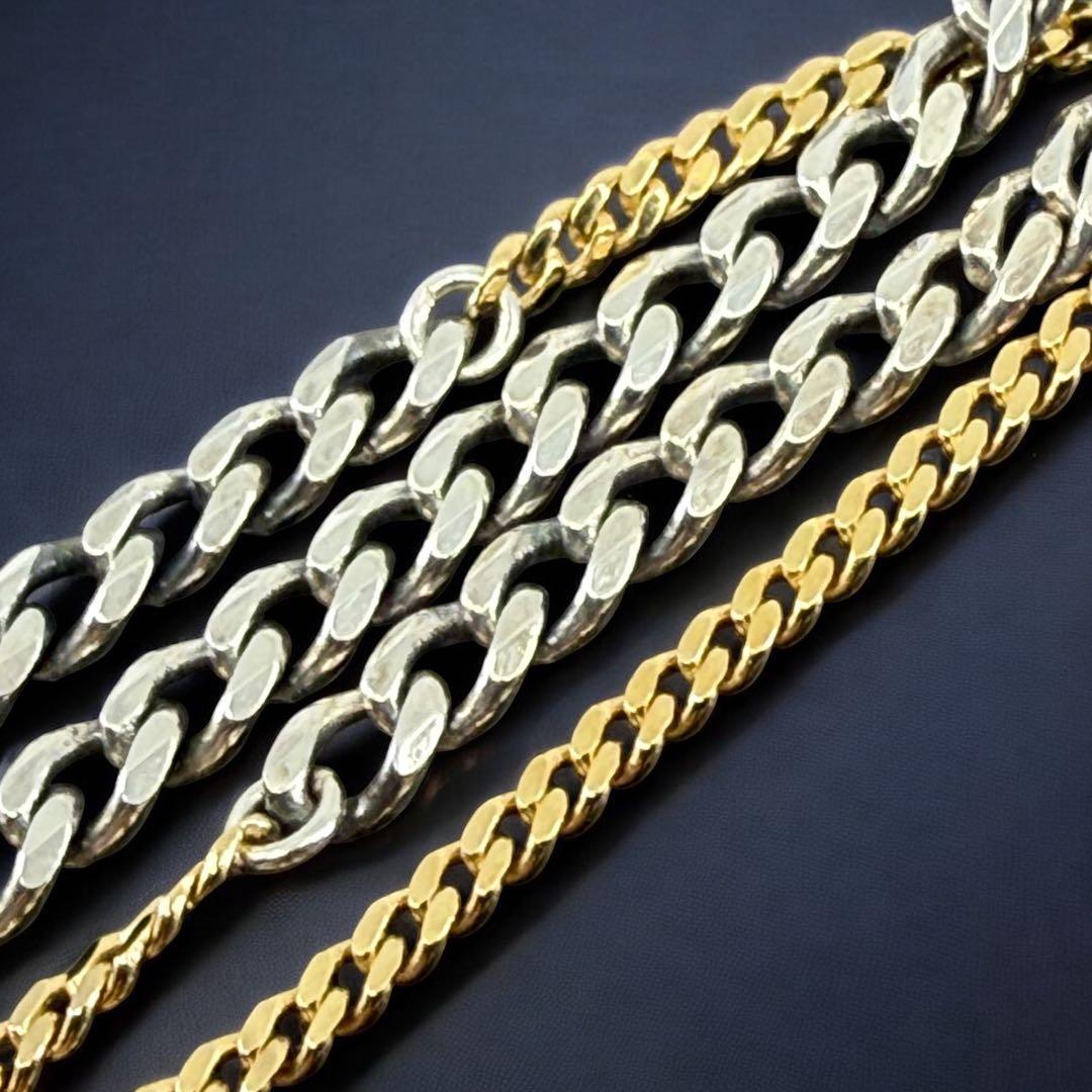 【美品】ボッテガヴェネタ　チェーン　プレート　ネックレス　バイカラー　ID