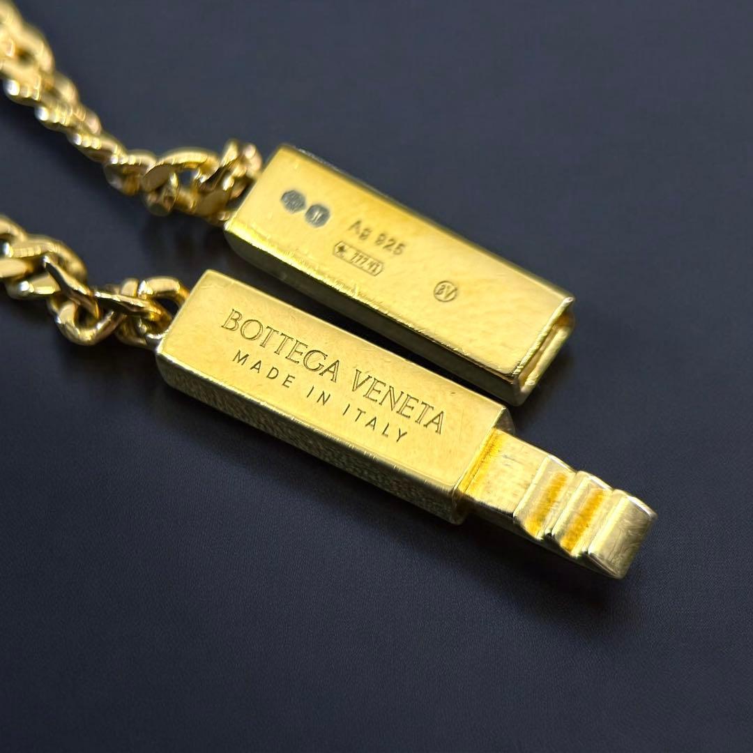 【美品】ボッテガヴェネタ　チェーン　プレート　ネックレス　バイカラー　ID