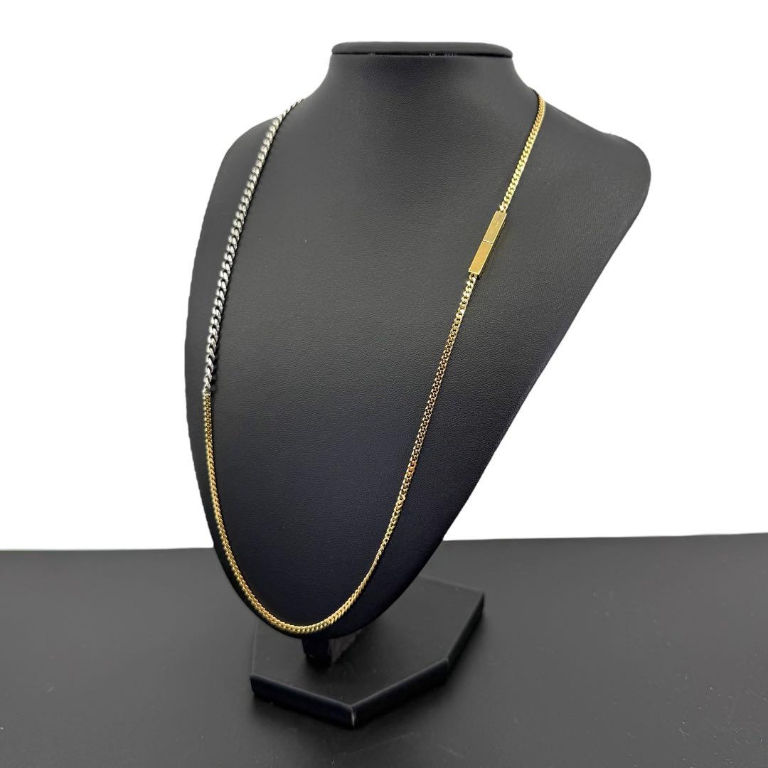 【美品】ボッテガヴェネタ　チェーン　プレート　ネックレス　バイカラー　ID