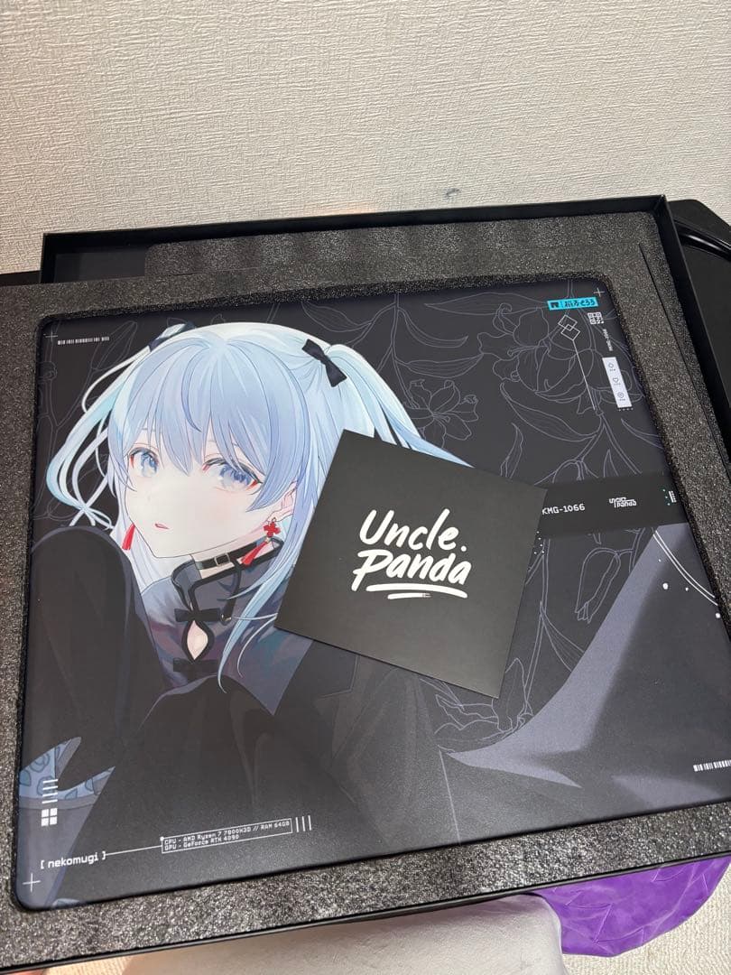 猫麦とろろガラスマウスパッド