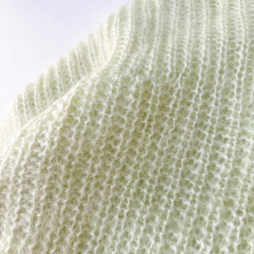 美品⁑ボールジィ　モヘヤシルク ハイネックニットプルオーバー　淡いグリーン　38