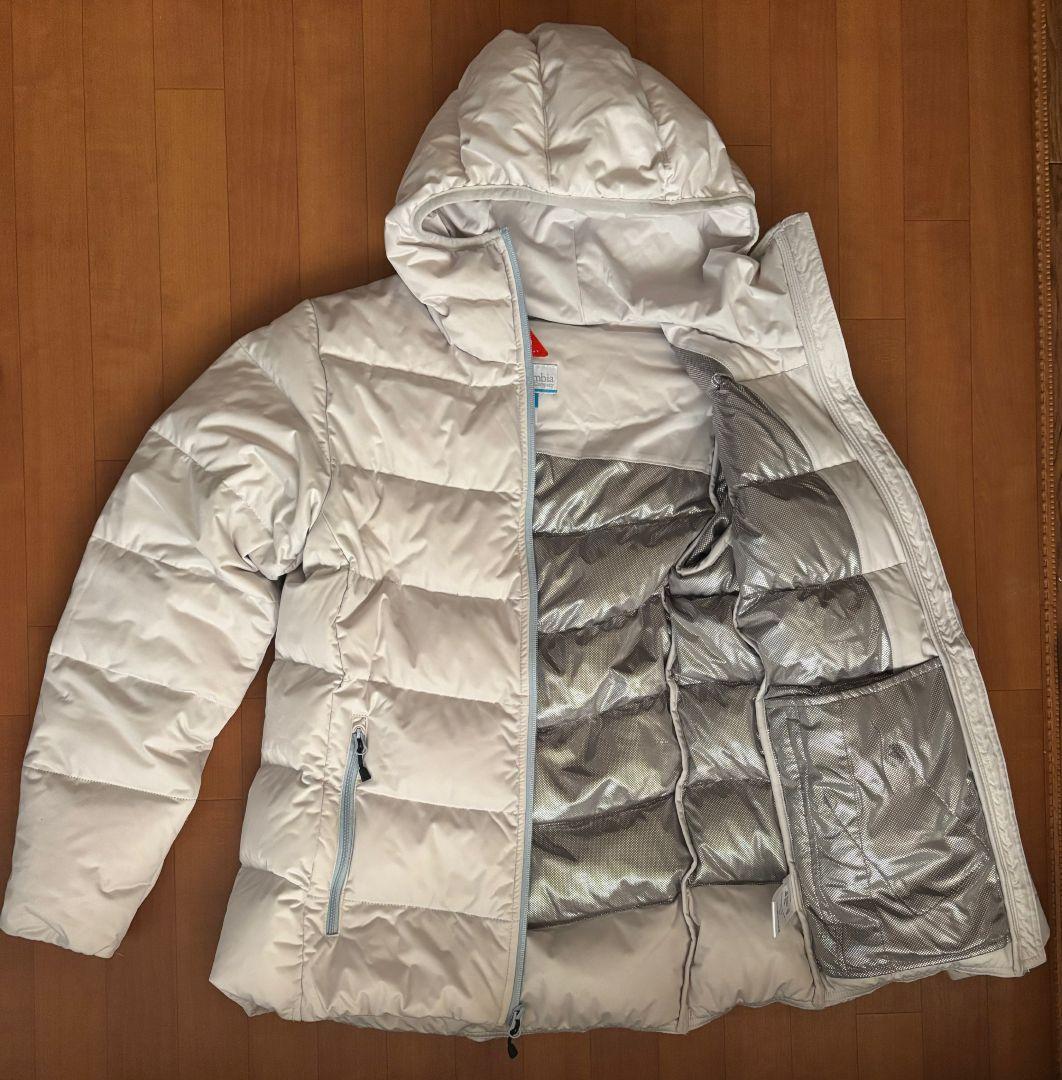 美品 コロンビア Columbia ダウンジャケット ホワイト フード付き
