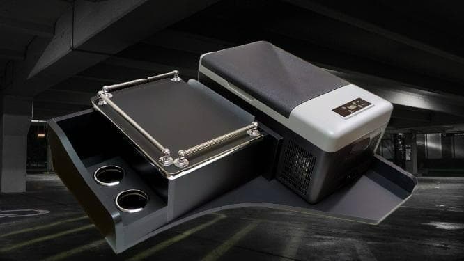 新型 17 グランドプロフィア 保冷庫対応　コンソールテーブル パイプ有り