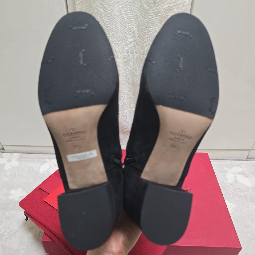 VALENTINO ロングブーツ スウェード 黒