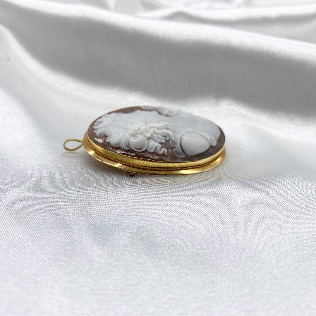 カメオ K18 ペンダントトップ ブローチ ③