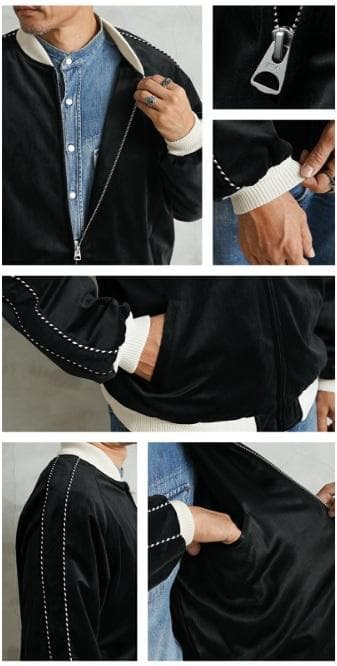 新品 Lサイズ WAIPER.inc 別珍 スーベニアジャケット スカジャン 黒