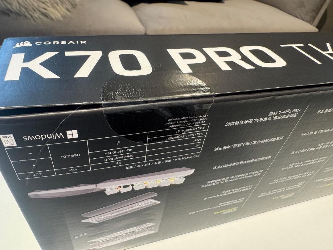 Corsair K70 PRO TKL White/白 コルセア キーボード