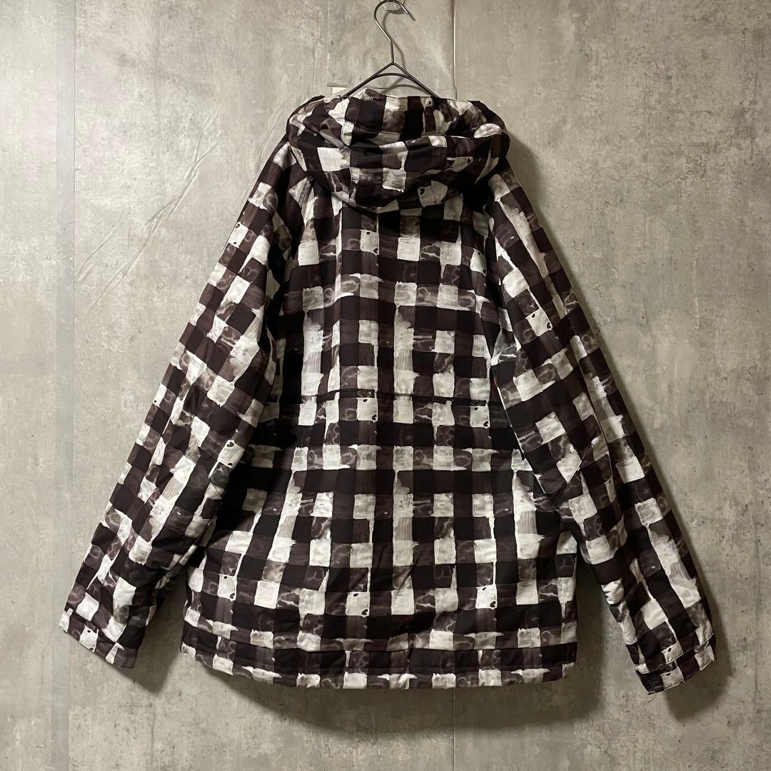 Burtonバートンスキーウェアスノーボードジャケットパーカーフード黒白チェック