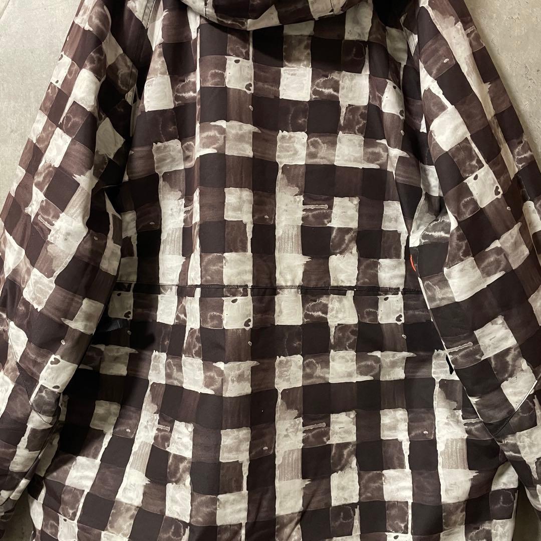 Burtonバートンスキーウェアスノーボードジャケットパーカーフード黒白チェック