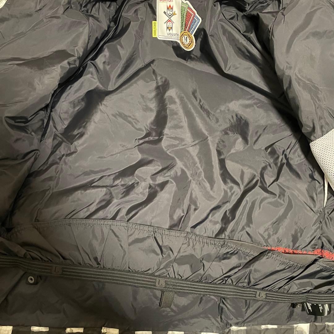 Burtonバートンスキーウェアスノーボードジャケットパーカーフード黒白チェック