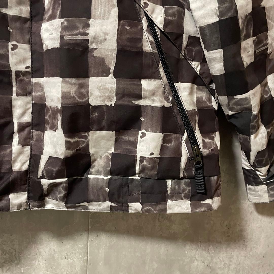 Burtonバートンスキーウェアスノーボードジャケットパーカーフード黒白チェック