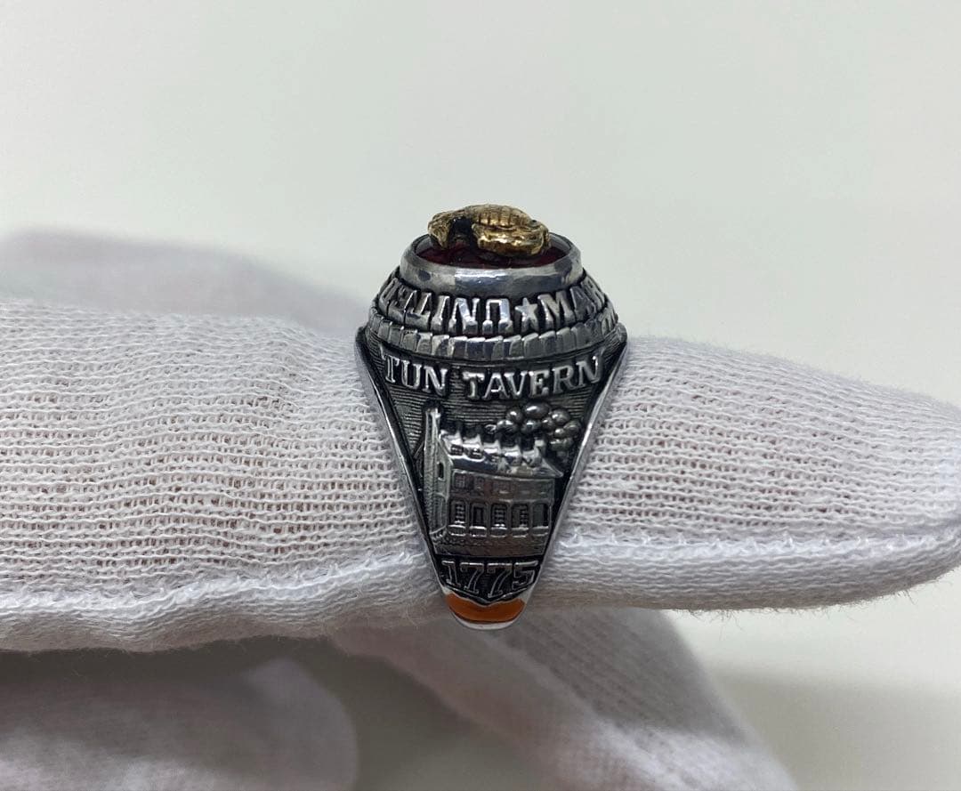 T*R様 超希少♪アメリカ海兵隊 ヴィンテージ カレッジリング 925 クレスト