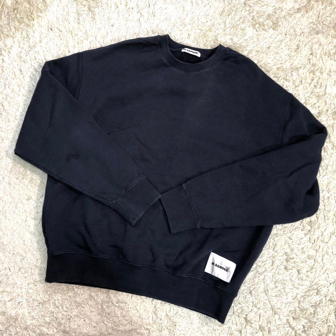 ジルサンダー JIL SANDER+ ロゴパッチスウェット ネイビー Lサイズ