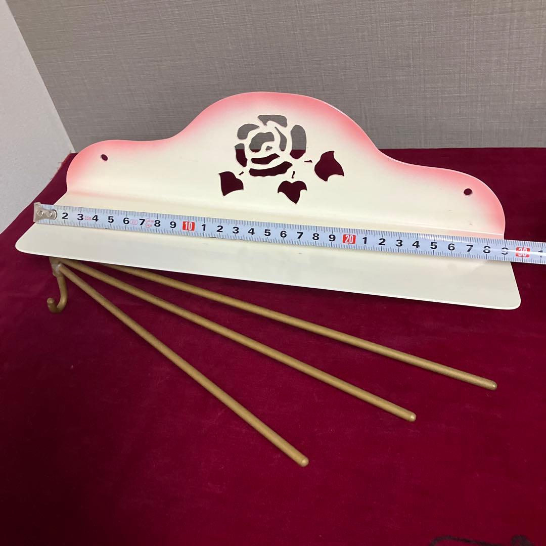 マニー　ローズ　薔薇　アイアン　キッチン　クロス　ふきん　掛け　ホルダー　棚