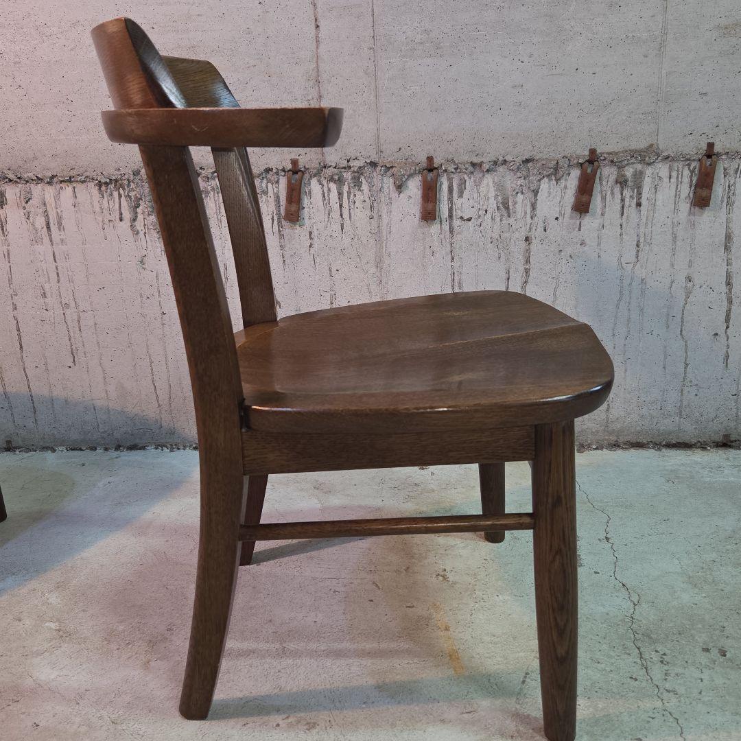 柏木工「ソフィー」 アームチェア 座面低め ダークブラウン ナラ材 2脚セット