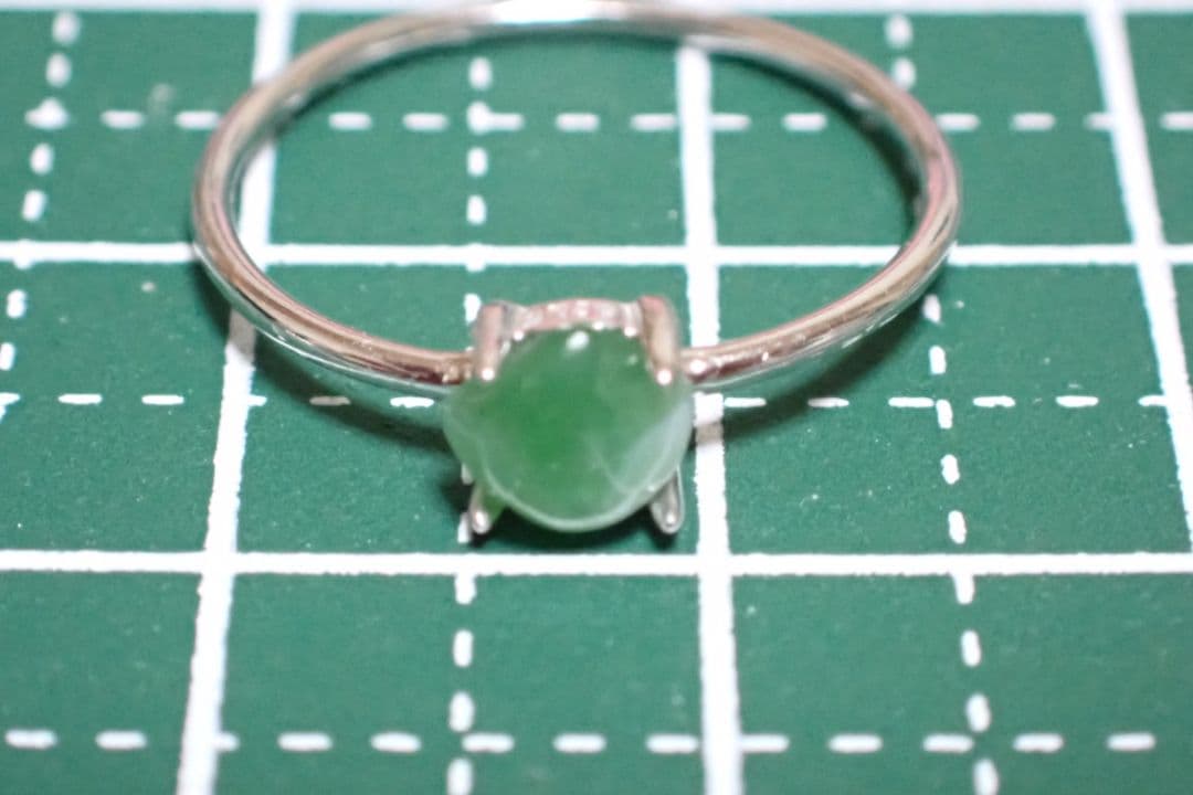 糸魚川翡翠　緑　姫川　リング　指輪　④　送料無料