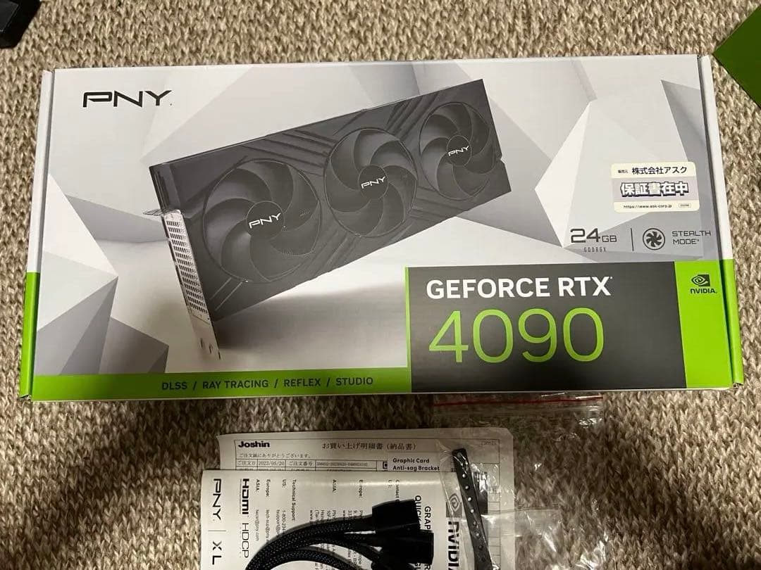 PNY GeForce RTX 4090 24GB 正常動作品
