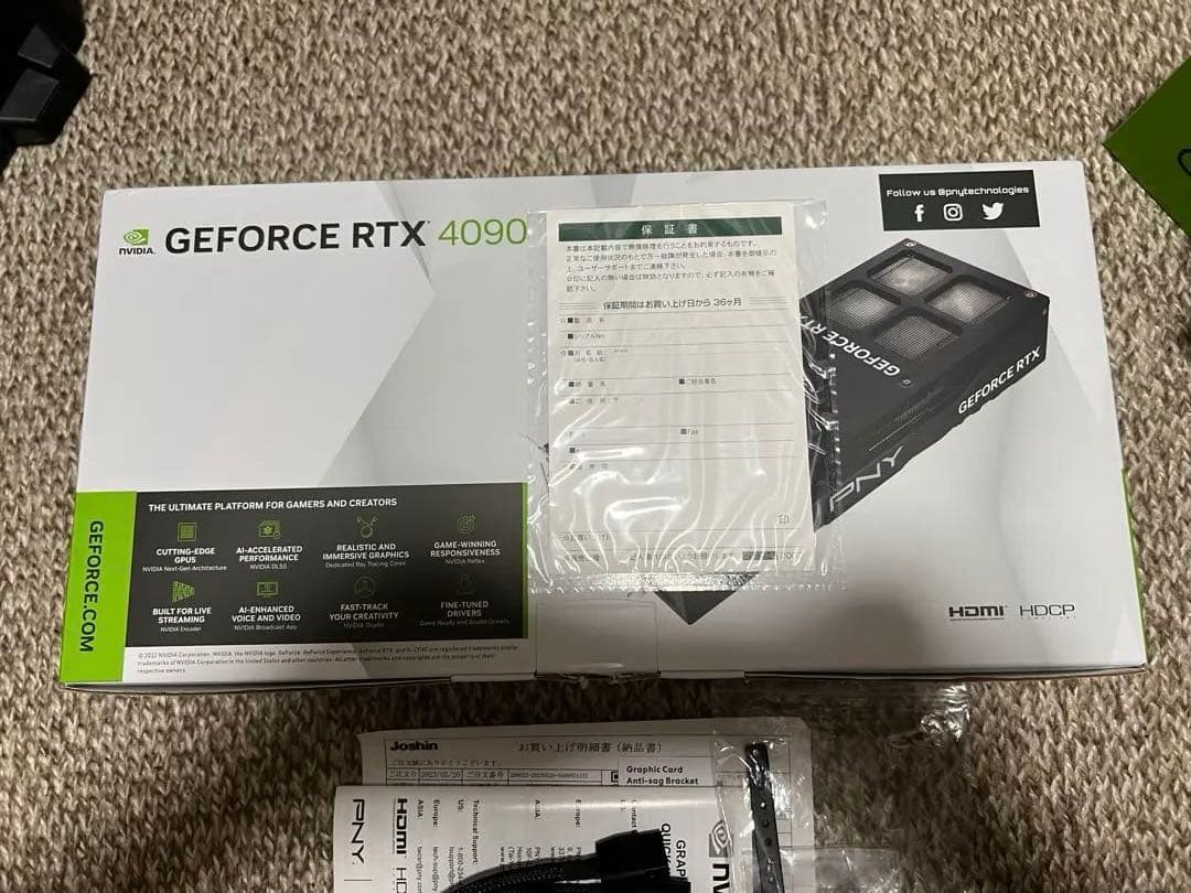 PNY GeForce RTX 4090 24GB 正常動作品