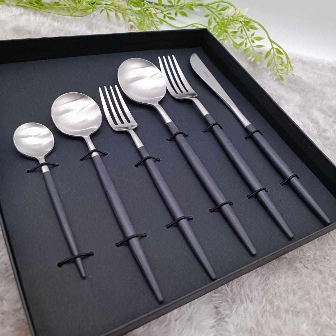 クチポール　カトラリー　ゴアシリーズ　スターターセット　ブラック　６点セット